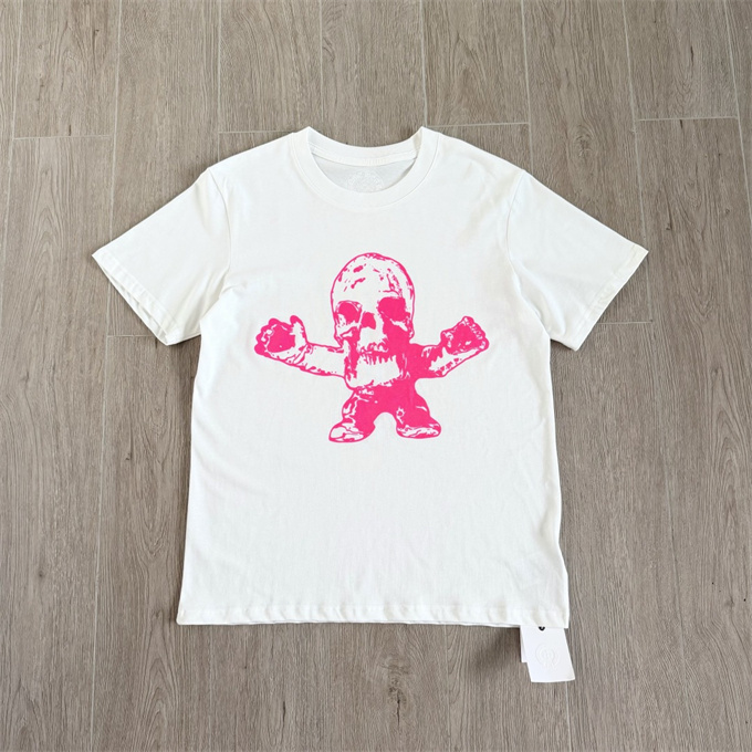 chrome hearts neon skull print short sleeve t-shirt